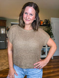 Open Knit Sweater in Taupe