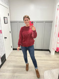 Chenille Sweater in Merlot