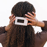 Teleties Flat Rectangle Hair Clip | Medium | Almond Beige