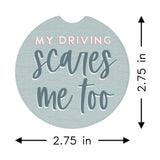 Driving Scares Me Stripes Funny Car Coaster Set