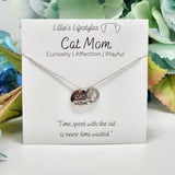 Cat Mom Necklace: Silver