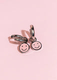 Silver Pink Smiley Charms