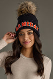 Black & Orange Game Day Pom Hat