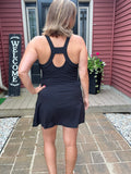 Racerback Black Romper Built in Bra Dres