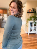 Butter Soft Long Sleeve in Ash Jade