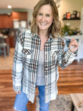 Ivory Flannel Plaid Top