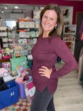 Camille Raglan Sweater in Merlot