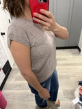 Pointelle Trim top in Mocha