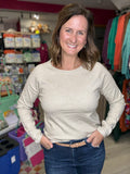 Heather Beige Back to Basics Sweater