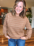 Fall Vibes Dot Sweater in Camel