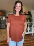 Basic Tunic Tee in Hazelnut
