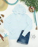 Amelia Striped Hoodie in Sky Blue