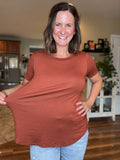 Basic Tunic Tee in Hazelnut
