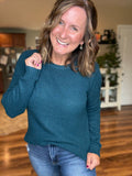 Heathered Teal Pullover Sweater