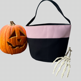 Stripe Embroidered Halloween Trick or Treat Bag