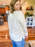 Cream Center Seam Ultra Soft Sweater