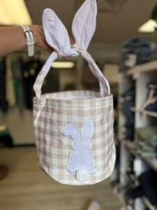 Mocha Plaid Bunny Easter Basket