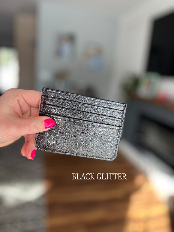 Black Glitter Card Wallet