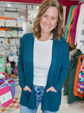 Cardigan in Peacock Teal