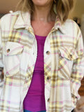 Tullis Shacket in Pink Yellow Plaid