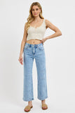 Embroidered Wide Leg Risen Denim
