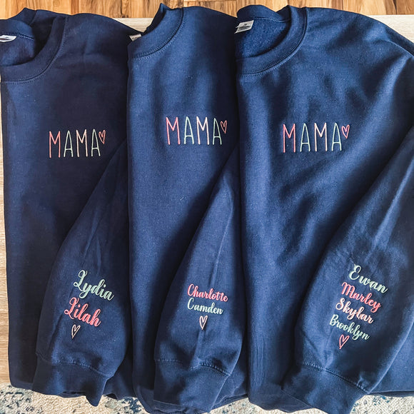 Mama (or other word) Custom Embroidered Sweatshirt