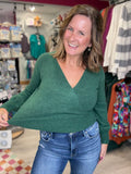 Crossover Sweater in Dark Green