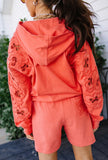 Ampersand Full Zip Hoodie - Love Story - Coral Grapefruit
