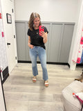 High Rise Kick Flare in Light Denim