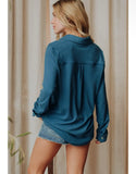 Kendra Shacket in Teal Blue