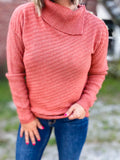 Heathered Rust Cowl Sweater