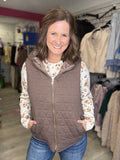 Quilted Vest in Brown