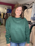 Hunter Green Cozy Mock Neck Pullover