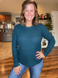Heathered Teal Pullover Sweater