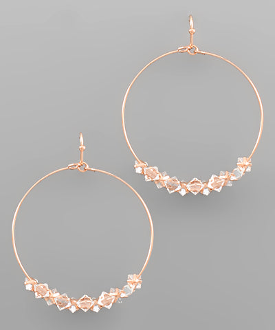 Rose Gold Clear Stone Dangle