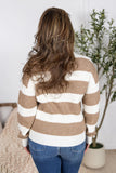 The Classic Striped Sweater in Taupe