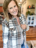 Ivory Flannel Plaid Top