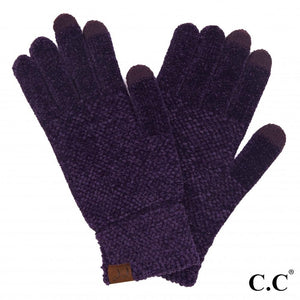 Purple Chenille CC Gloves