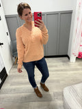 Henley Ruffle Sweater in Creamsicle