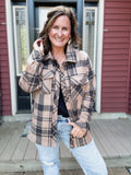 Santa Fe Shacket in Pecan Black Plaid