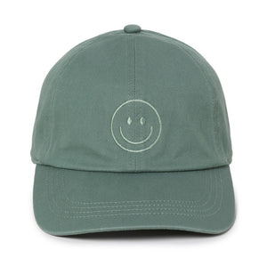 Happy Face Hat in Monotone Sage
