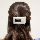 Coconut White Teleties Small Flat Rectangle Hair Clip