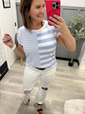 Block Stripe Top in Blue