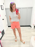 Barbie High Rise Coral Denim Shorts