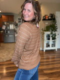 Fall Vibes Dot Sweater in Camel