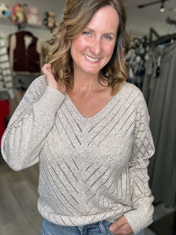 Chevron Taupe Sweater