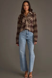 Kendra Shacket in Brown Plaid