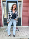 Kendra Shacket in Black, Brown & Grey Plaid