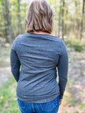 Classic Scoop Neck in Heather Charcoal