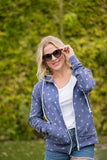 Full Zip Hoodie in Nautical Navy